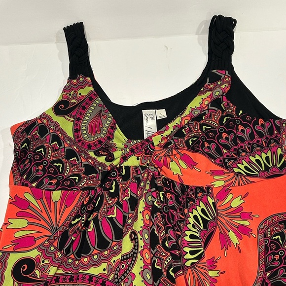 Emma & Michele Multicolor Floral Stretch Maxi Dress Size L Women's Sleeveless - Picture 6 of 7